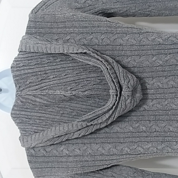 Aeropostale Gray Cable Knit Hooded Sweater - Picture 5 of 5